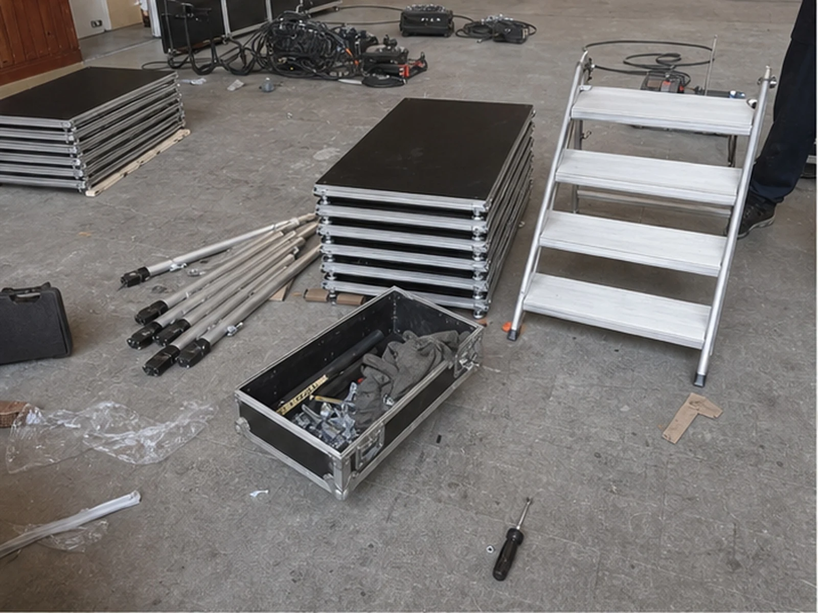 Vista 47 de Set Escenario 12x8 Metros con Escalera Optux