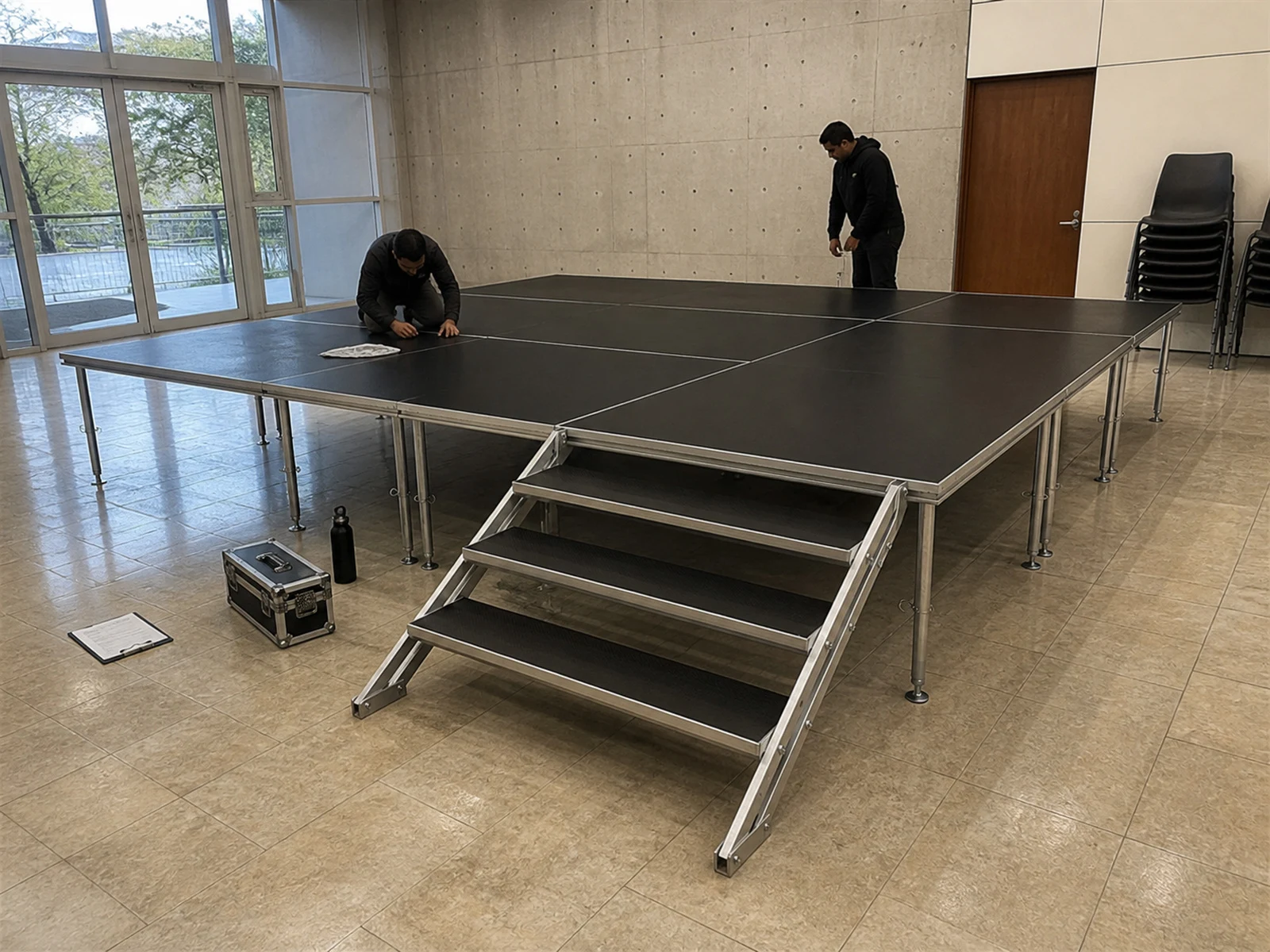 Vista 23 de Set Escenario 6x3 Metros con Escalera Optux