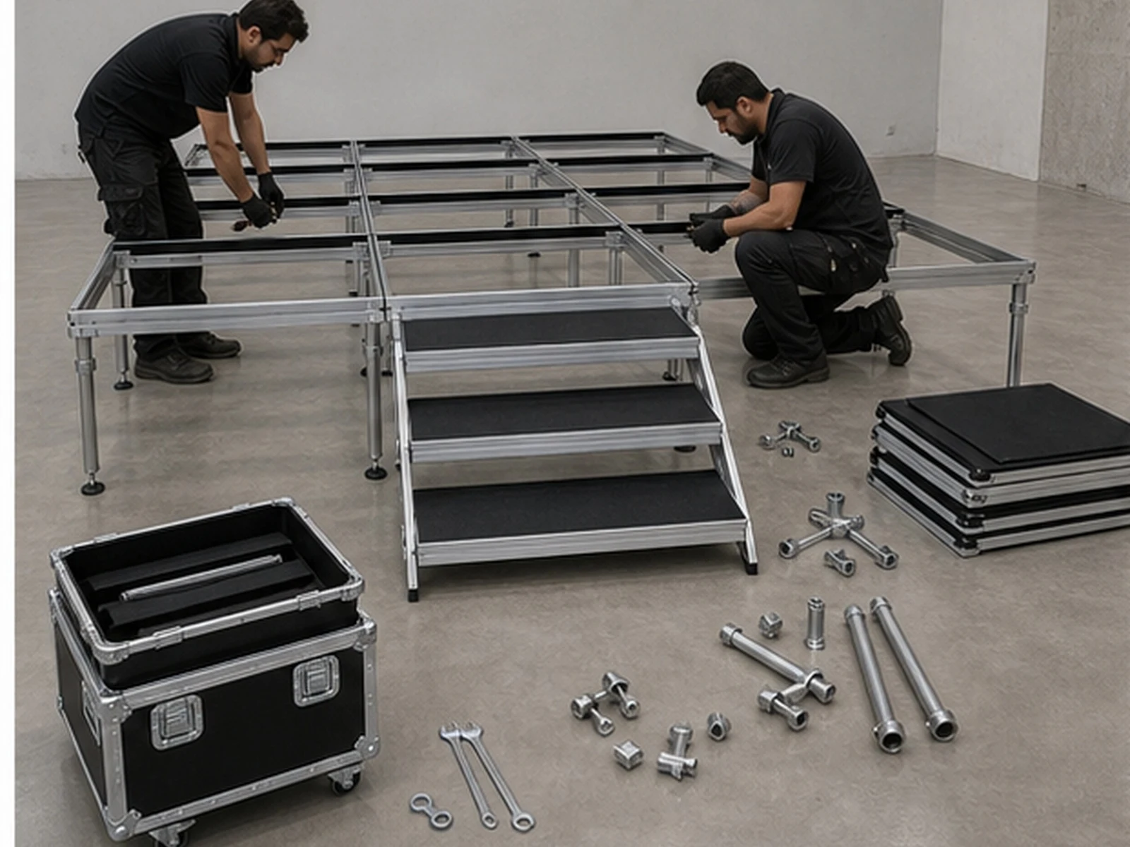 Vista 27 de Set Escenario 8x5 Metros con Escalera Optux